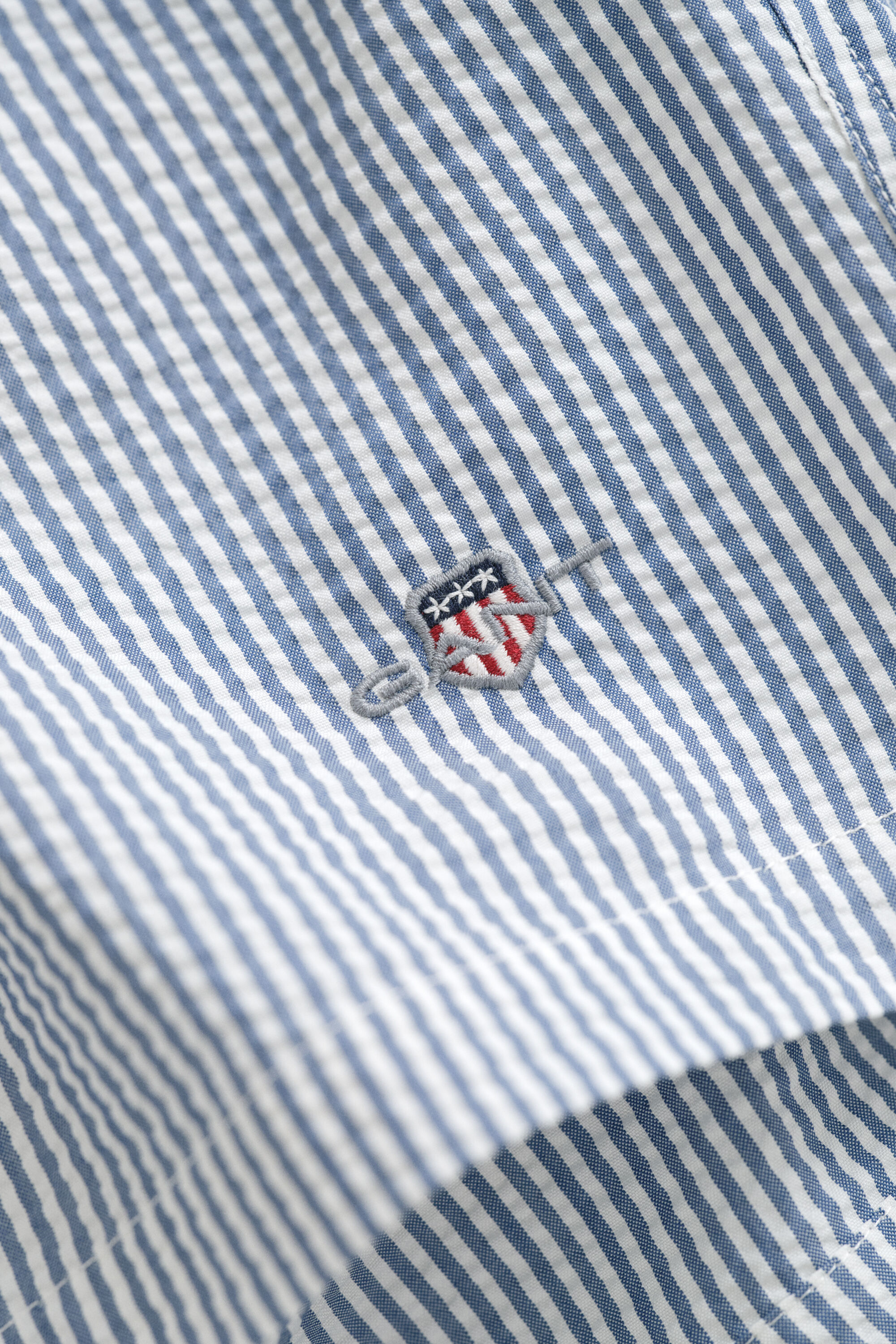 Short de bain en seersucker à rayures