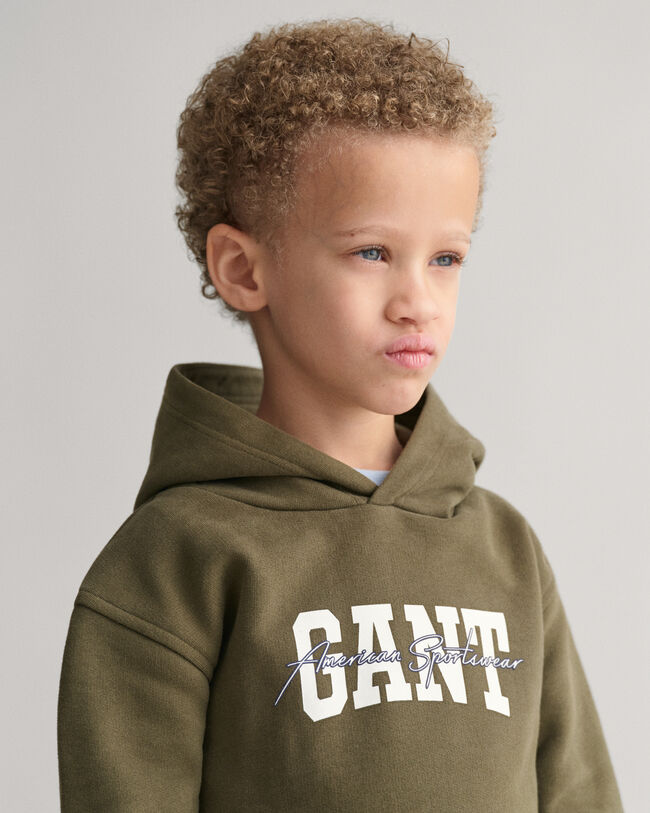 Sweat à capuche GANT Arch Script Kids