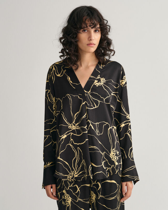 Chemisier col V &agrave; motif Line Drawing