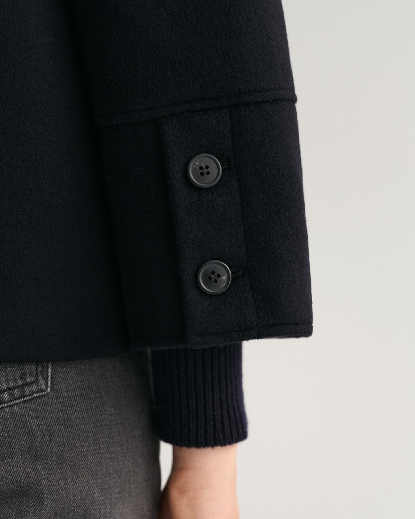 Veste courte en laine m&eacute;lang&eacute;e