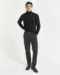 Pantalon coupe slim en coton à chevrons