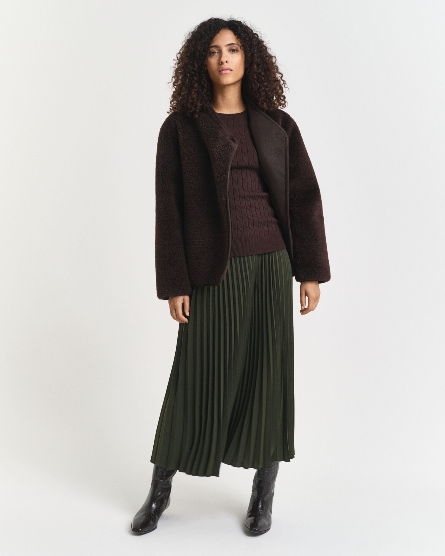 Pull col rond en maille torsadée