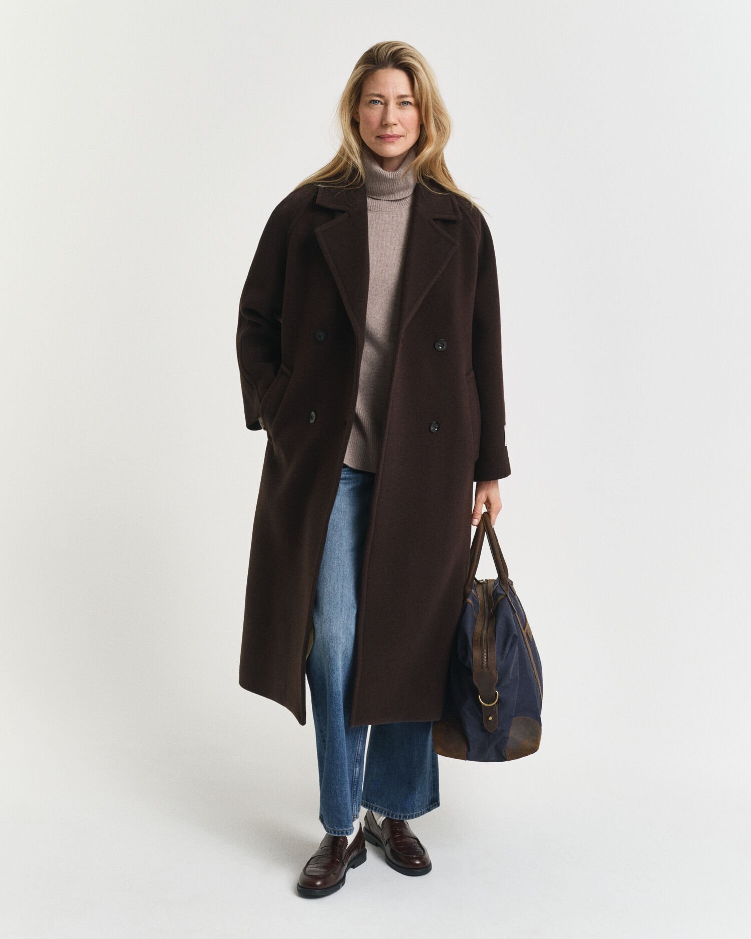 Pull col roulé en laine et cachemire doux