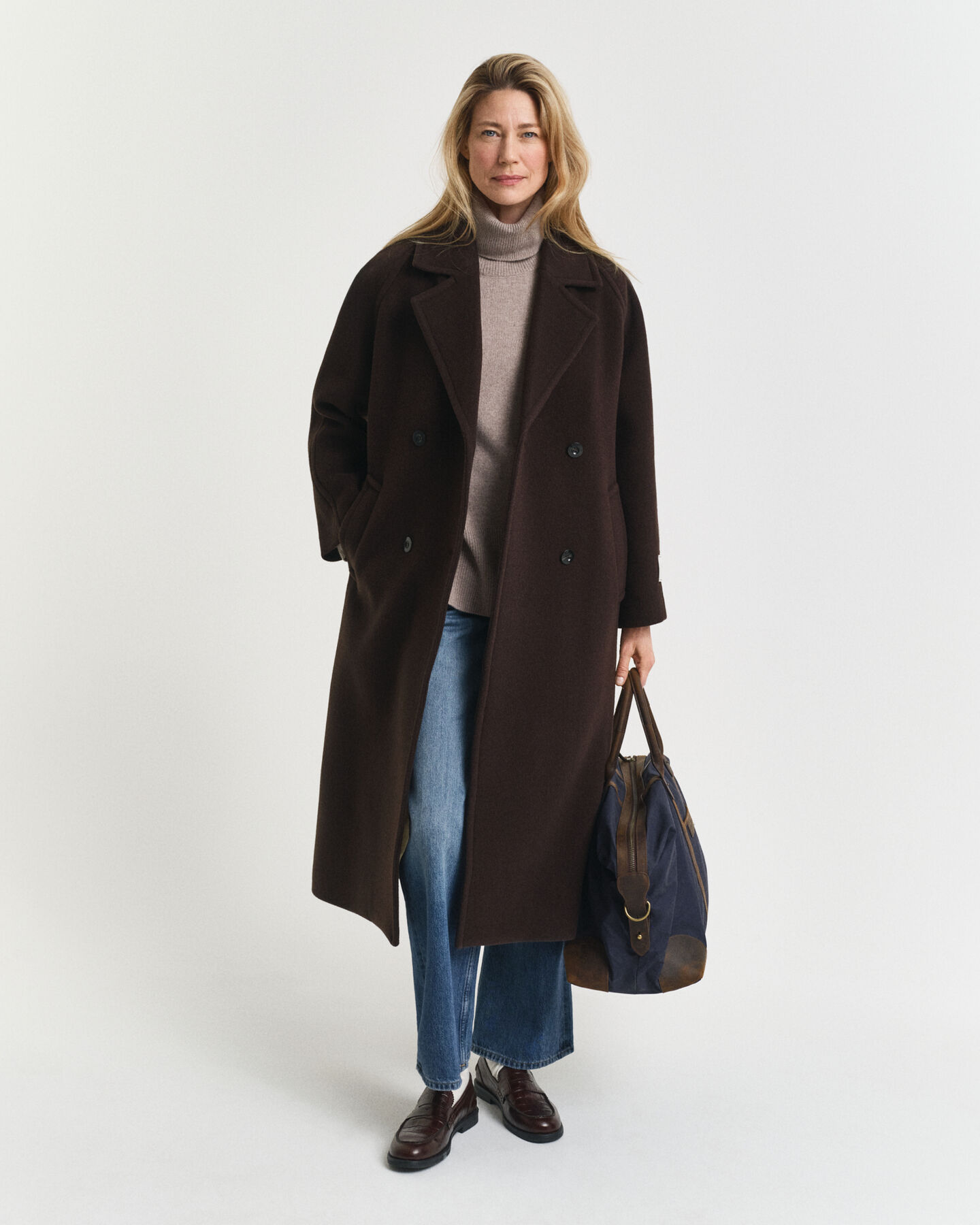 Pull col roulé en laine et cachemire doux