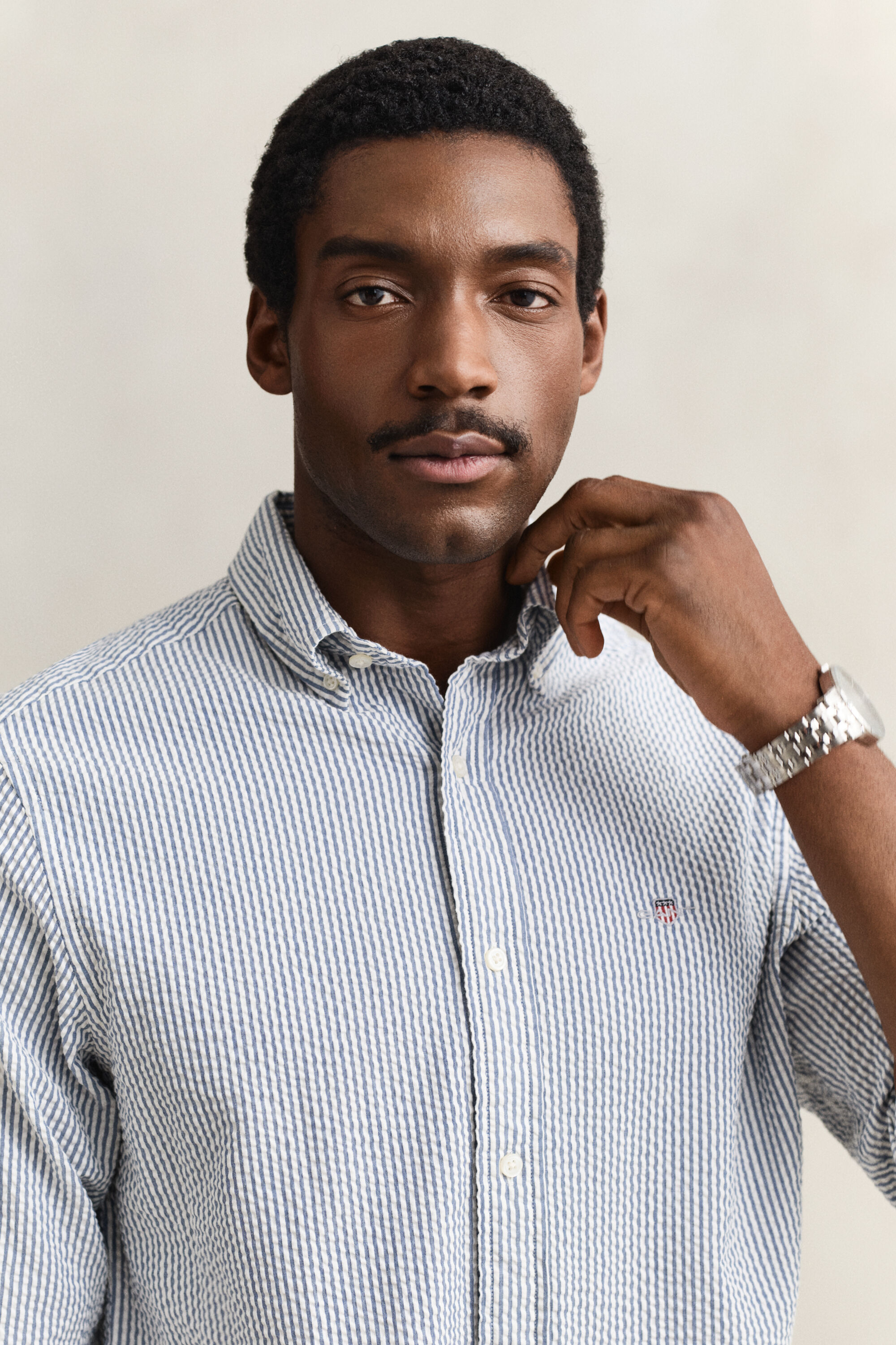 Chemise coupe regular à rayures en Seersucker