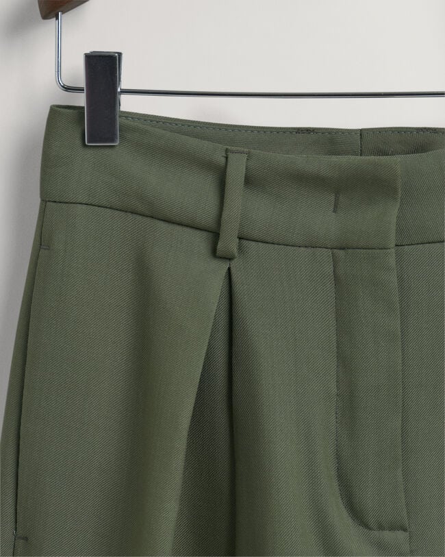 Pantalon large plissé à taille haute