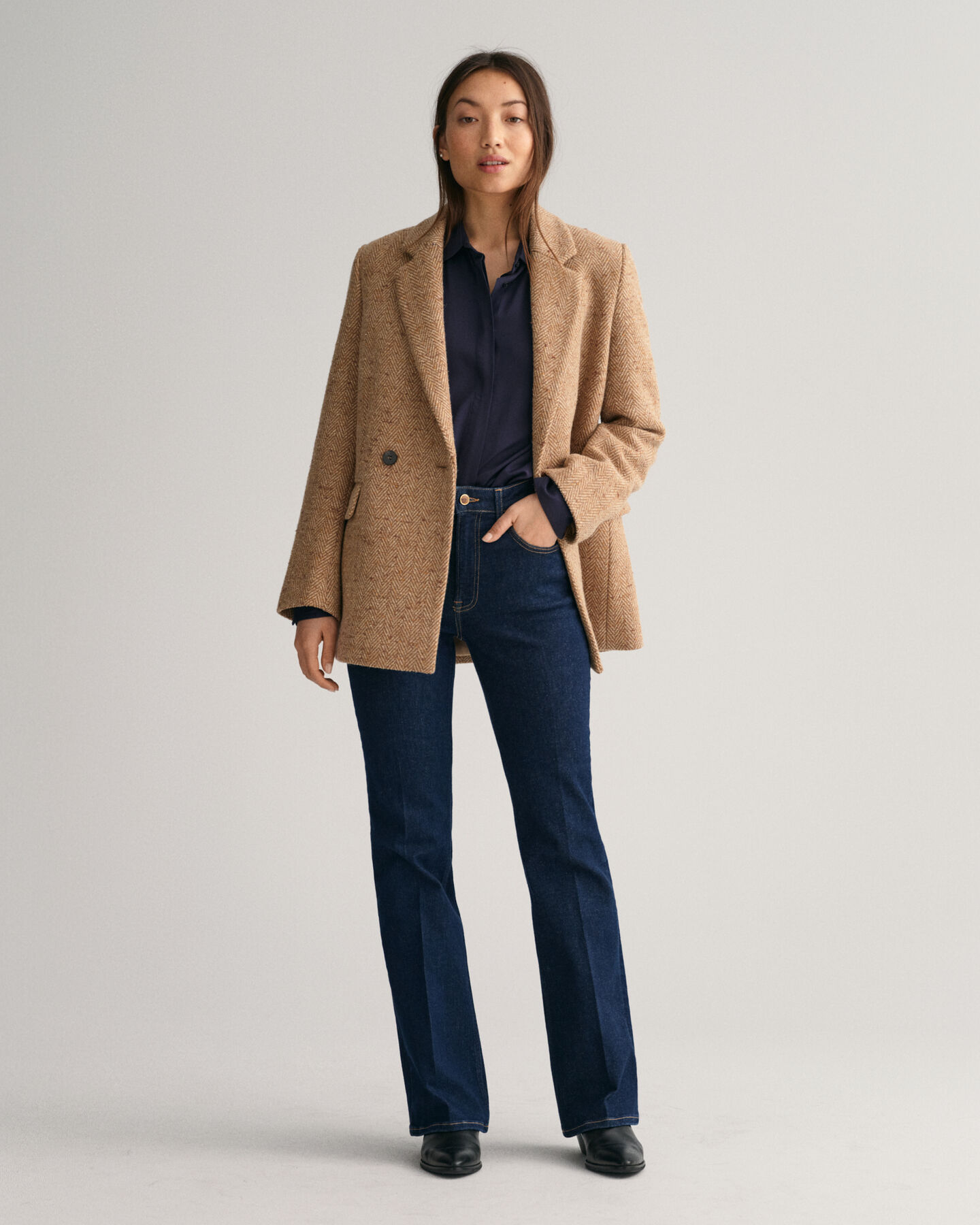 Chemise regular fit en satin