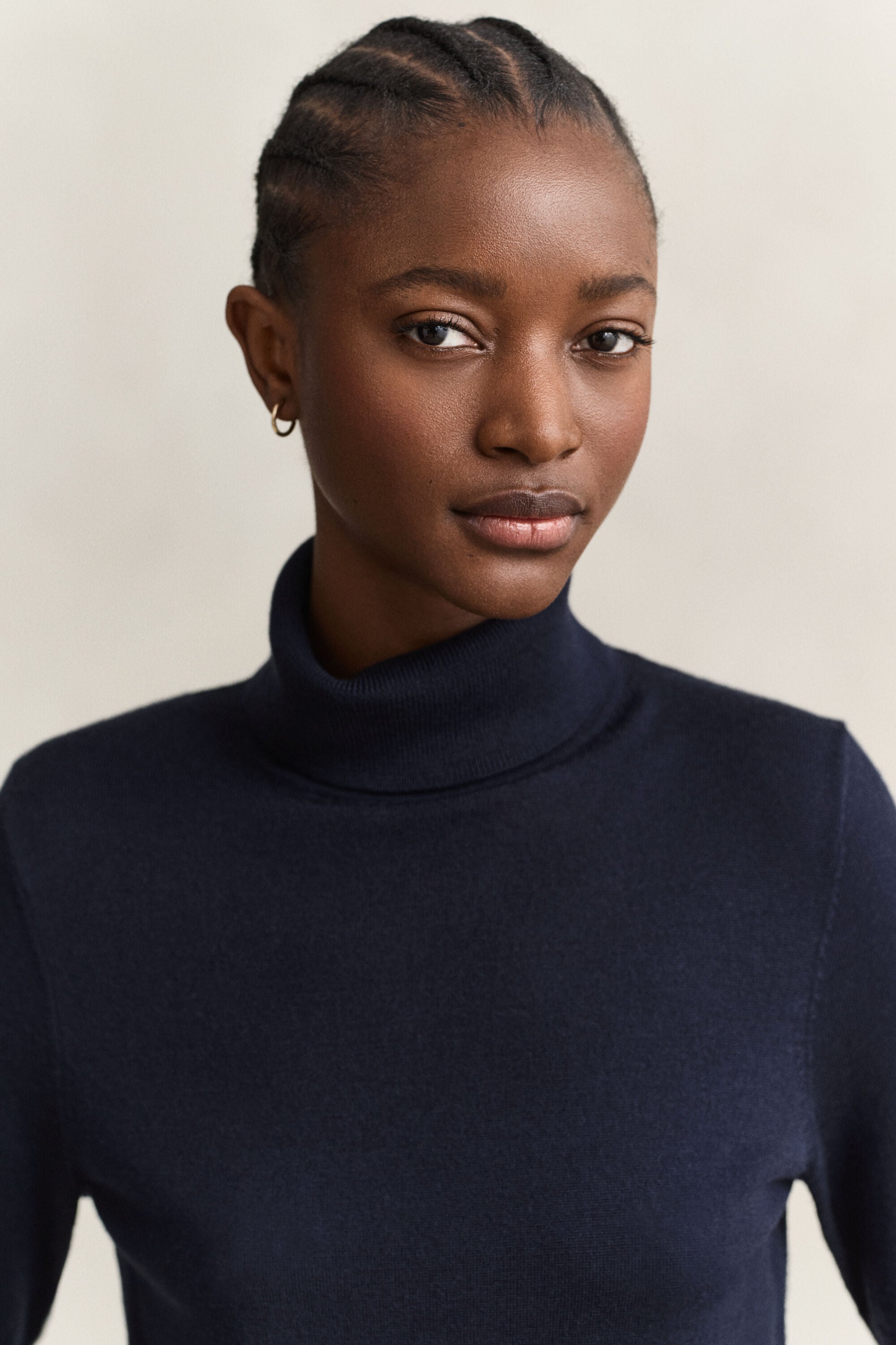 Robe en laine mérinos à col roulé