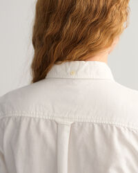 Chemise regular fit en coton Oxford teint en pièce