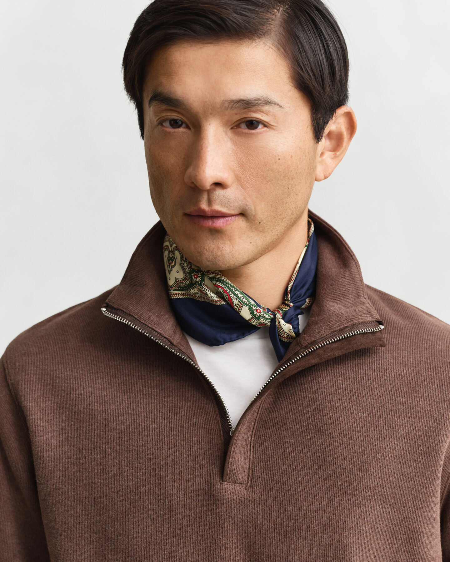 Sweat-shirt l&eacute;ger &agrave; demi-zip Sacker Rib