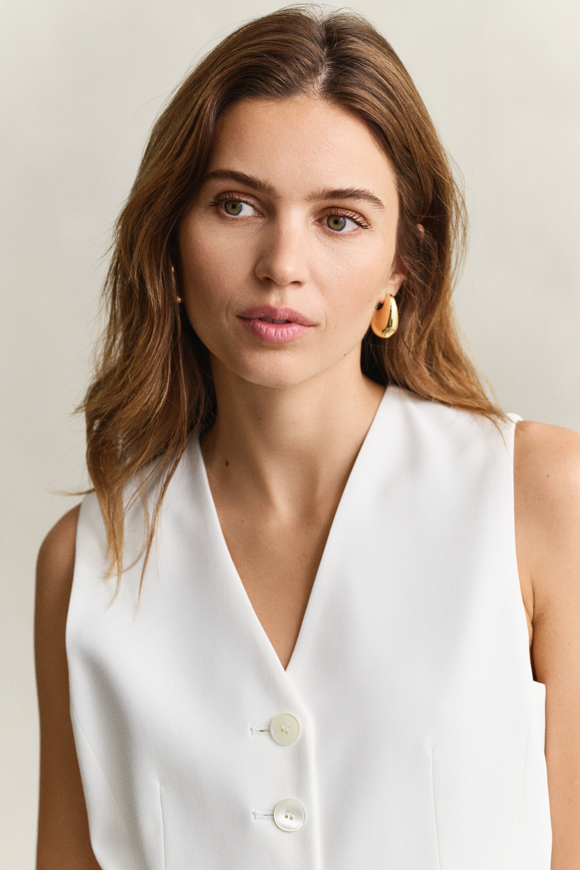 Gilet sans manches en crêpe