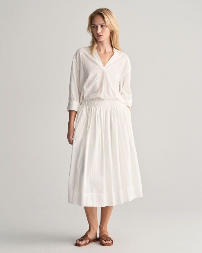 Jupe à rayures Seersucker Pull-On