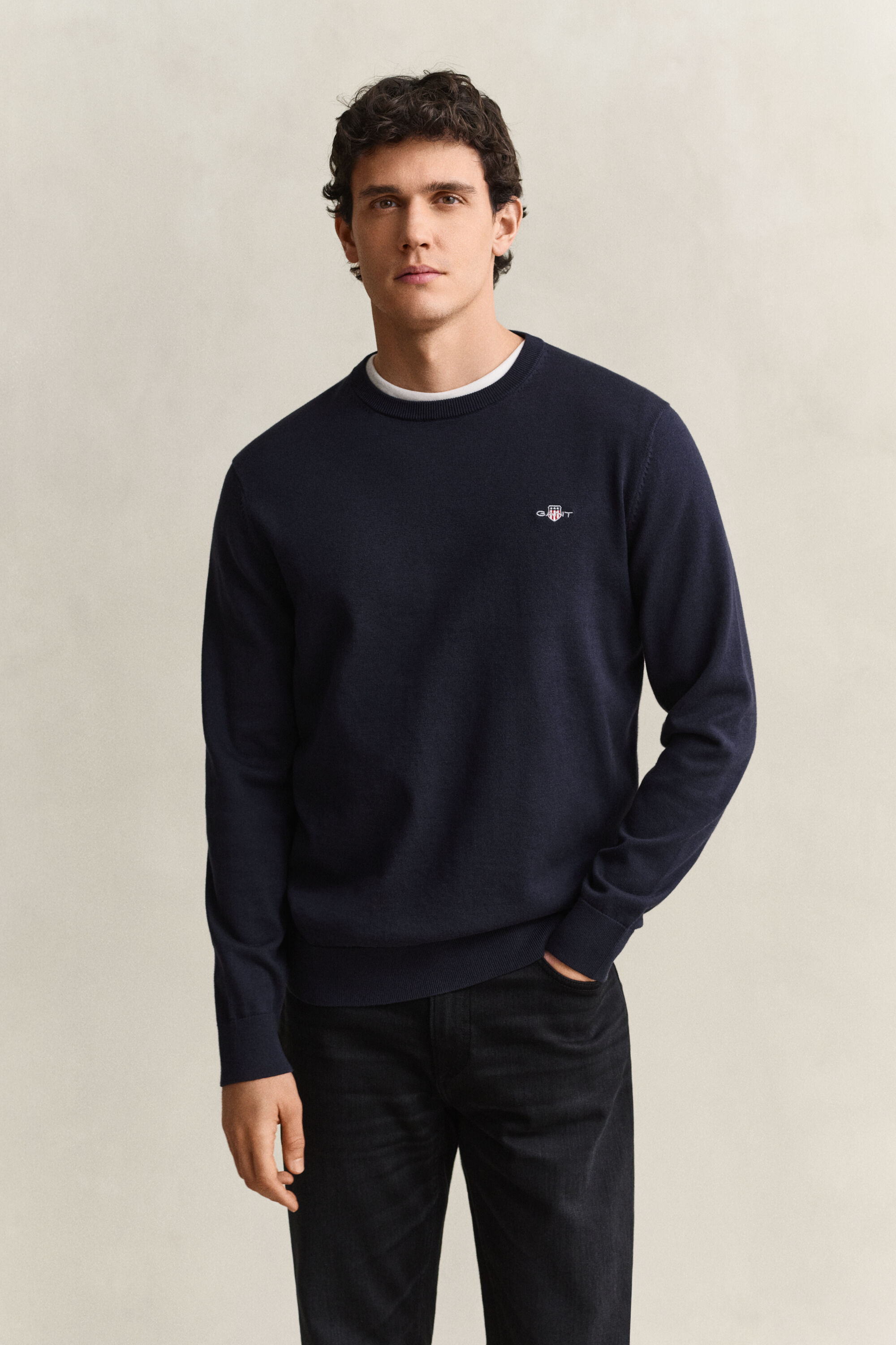 Pull col rond en coton