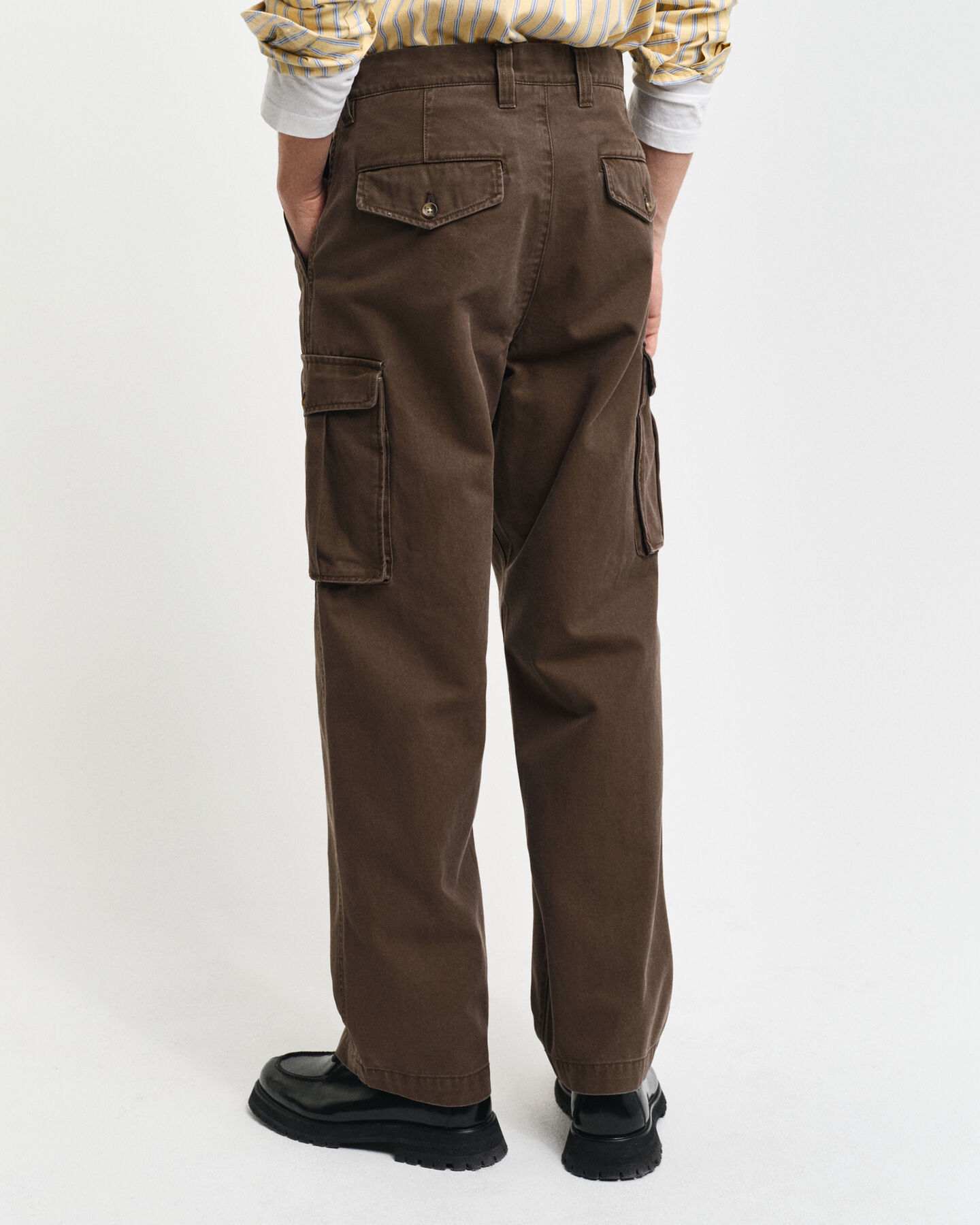 Pantalon cargo regular fit en sergé de coton