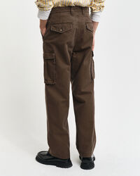 Pantalon cargo regular fit en sergé de coton