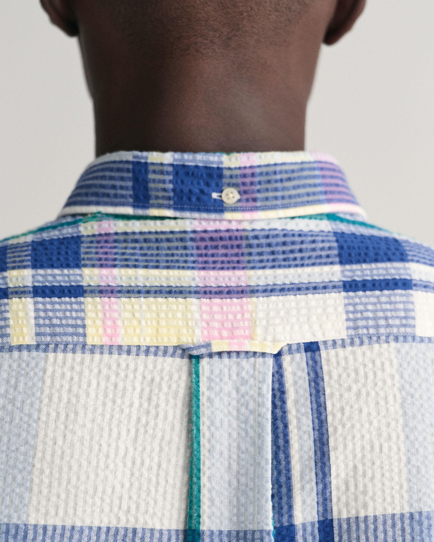 Chemise regular fit &agrave; carreaux madras Seersucker