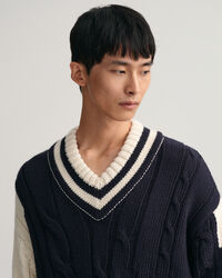 Pull col V en intarsia