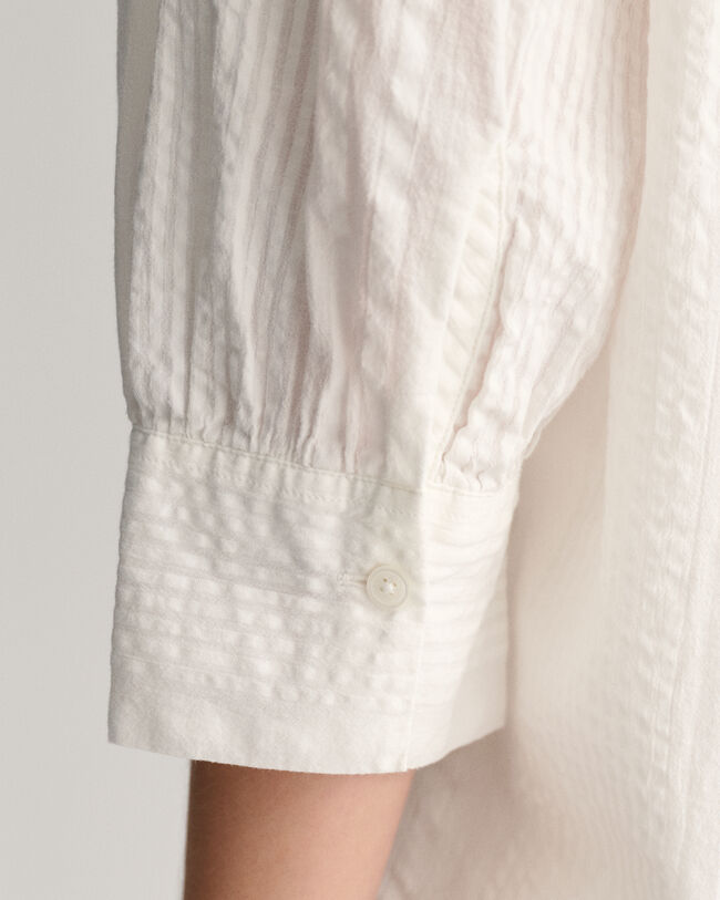 Chemise relaxed fit &agrave; rayures Seersucker Popover