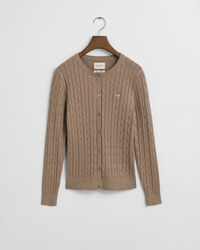 Cardigan en maille de coton stretch à torsades