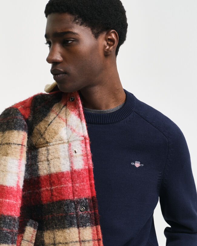 Pull ras du cou d&eacute;contract&eacute; en coton