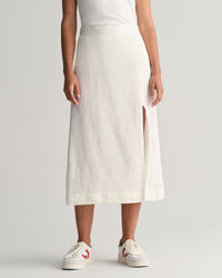 Jupe midi en lin mélangé
