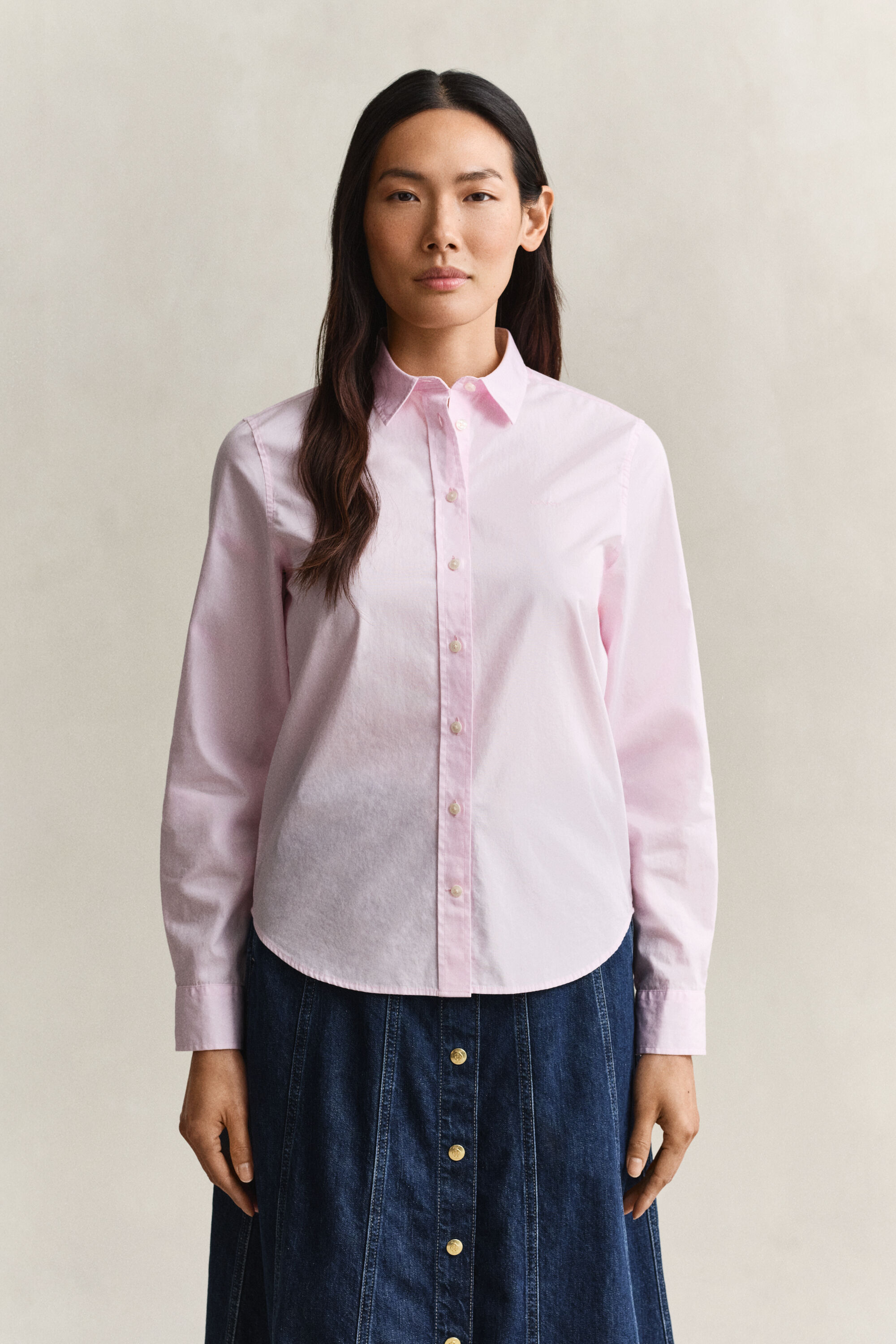 Chemise coupe regular en popeline classique