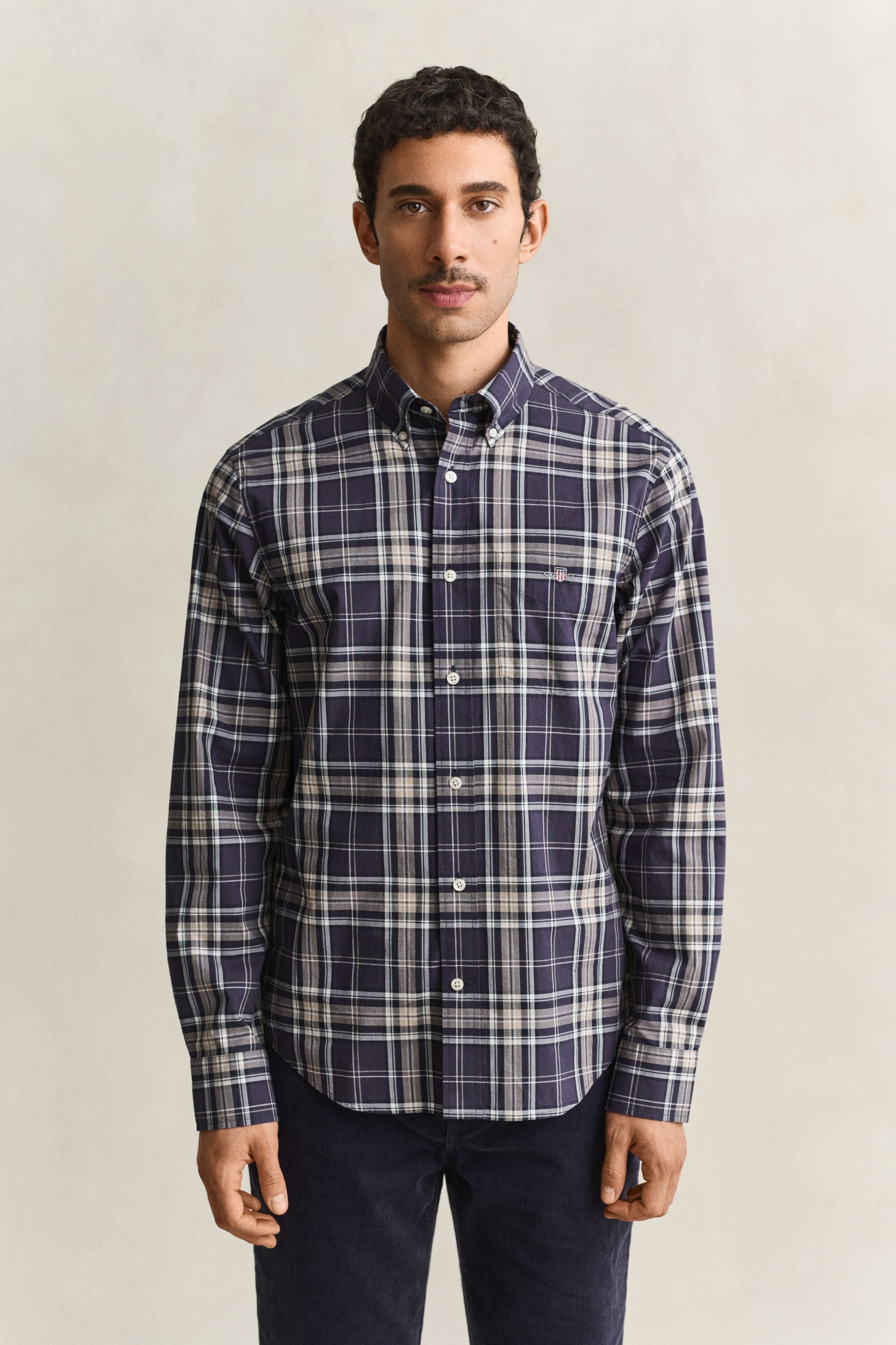 Chemise en popeline à carreaux