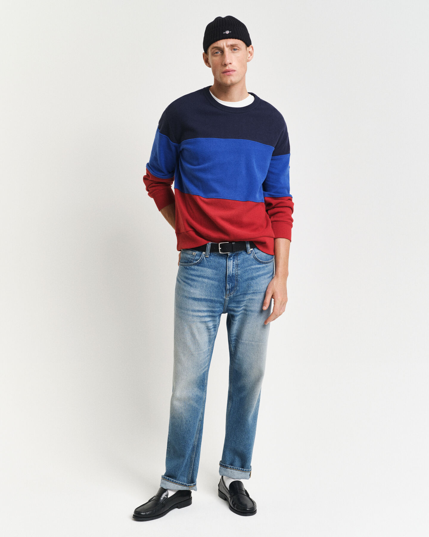 Sweat-shirt ras du cou en colour-block