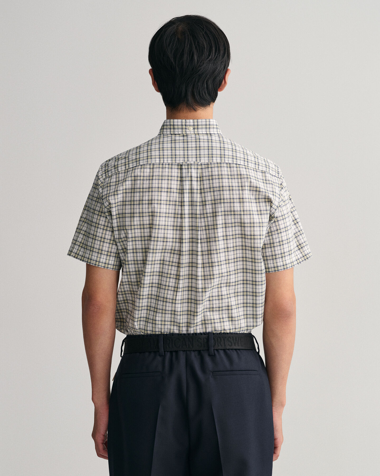 Chemise regular fit à manches courtes en popeline à carreaux