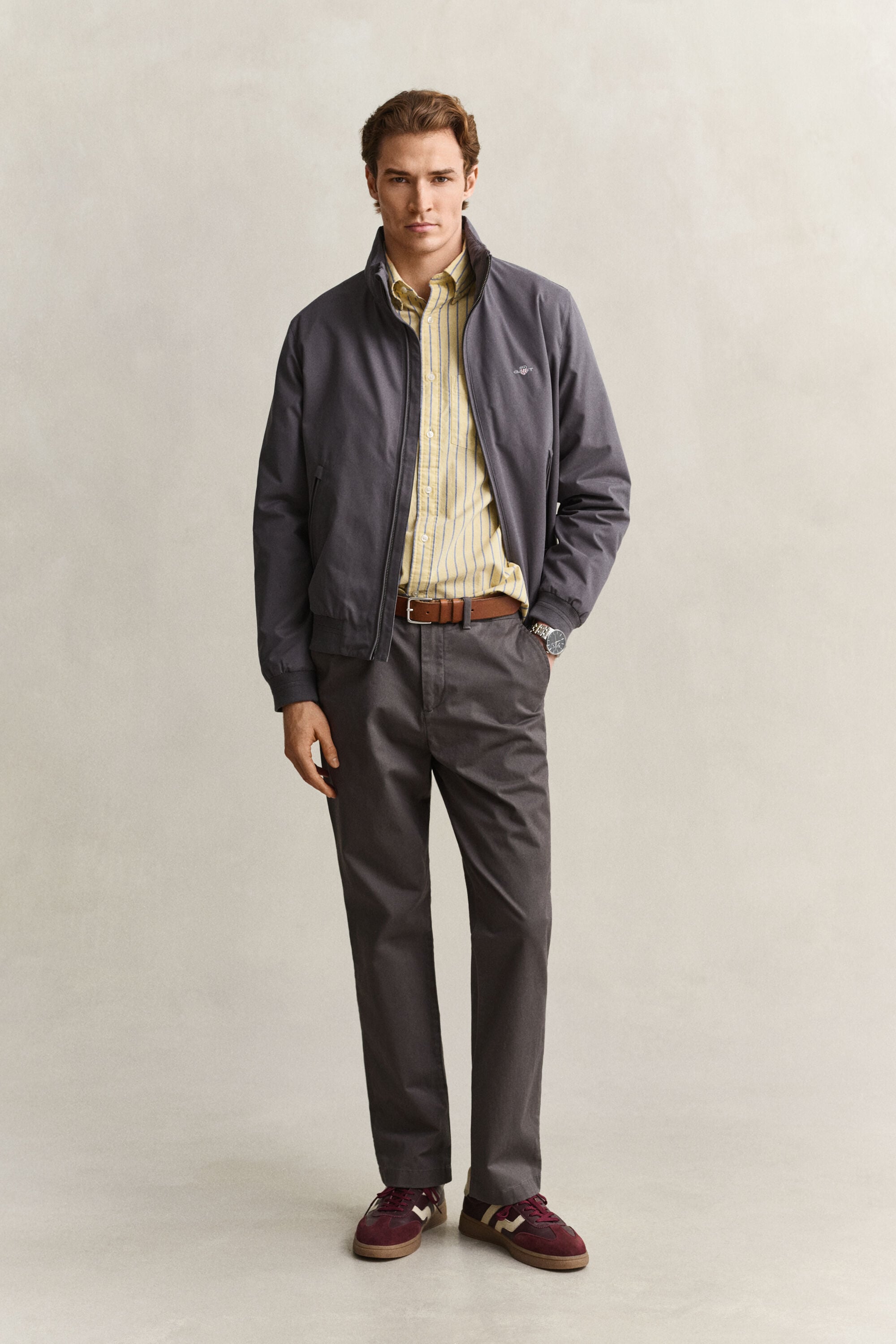 Chemise en coton Oxford classique à rayures