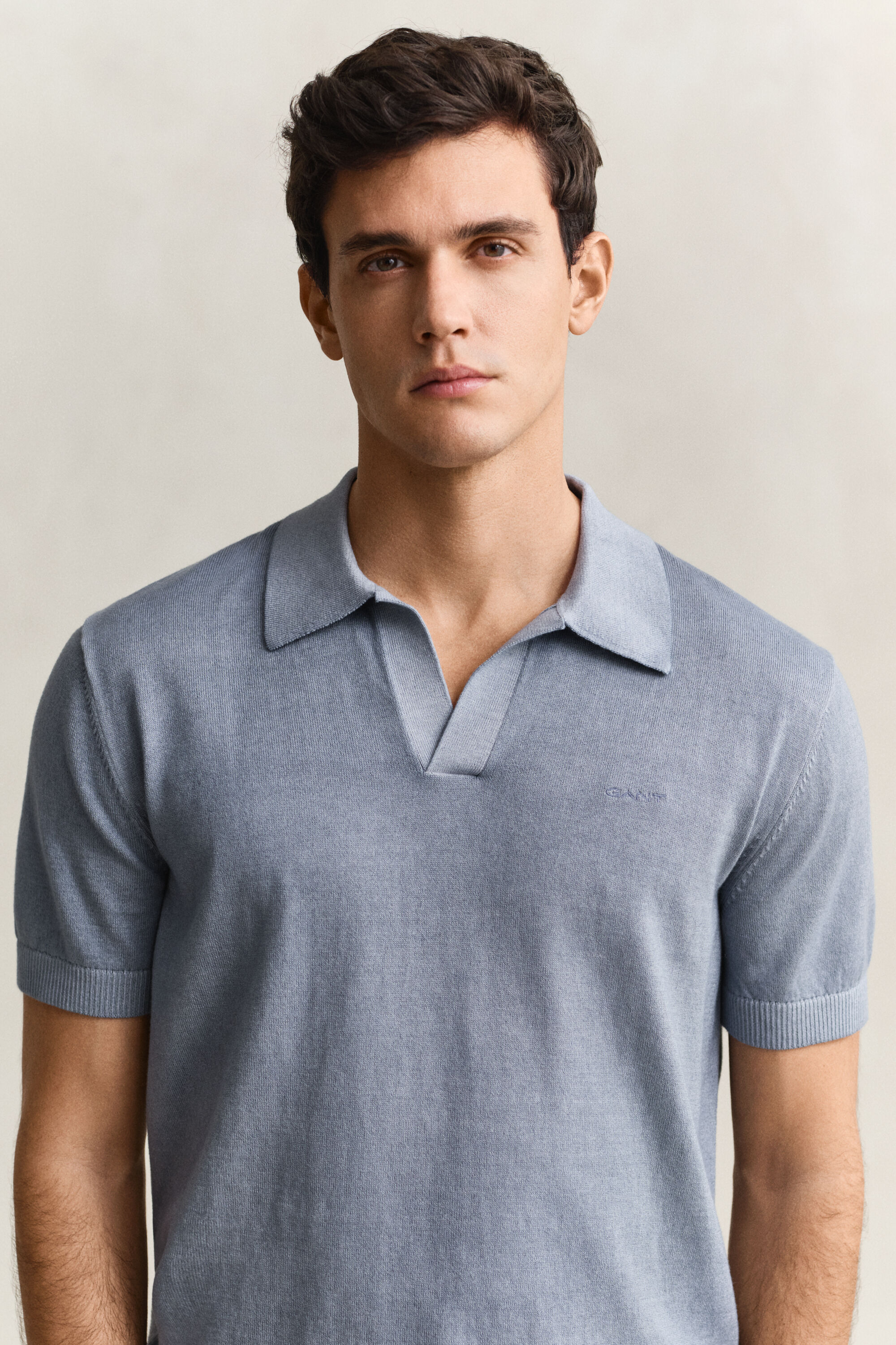 Pull façon polo effet délavé