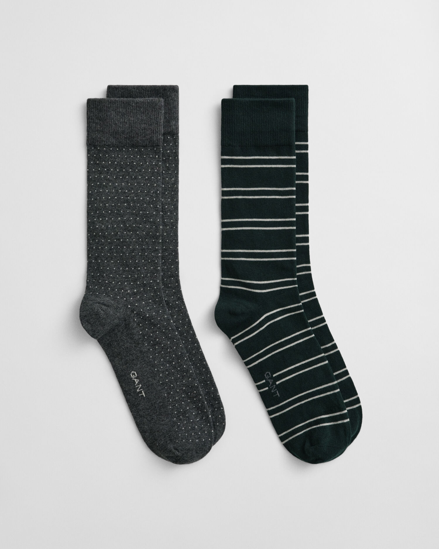Coffret cadeau de 2 paires de chaussettes à rayures et à pois