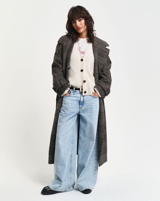 Cardigan col V &agrave; chevrons