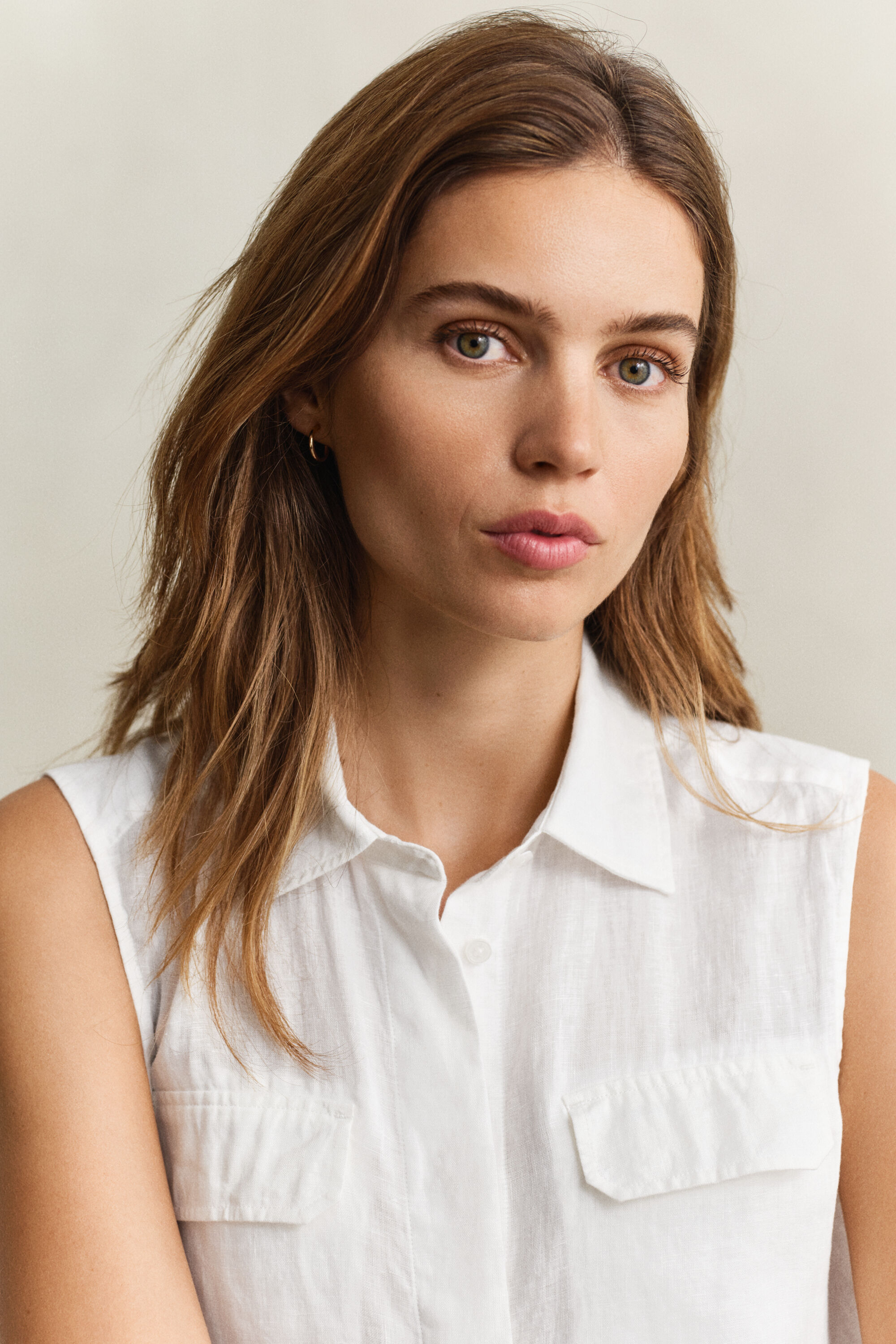 Chemise sans manches en lin