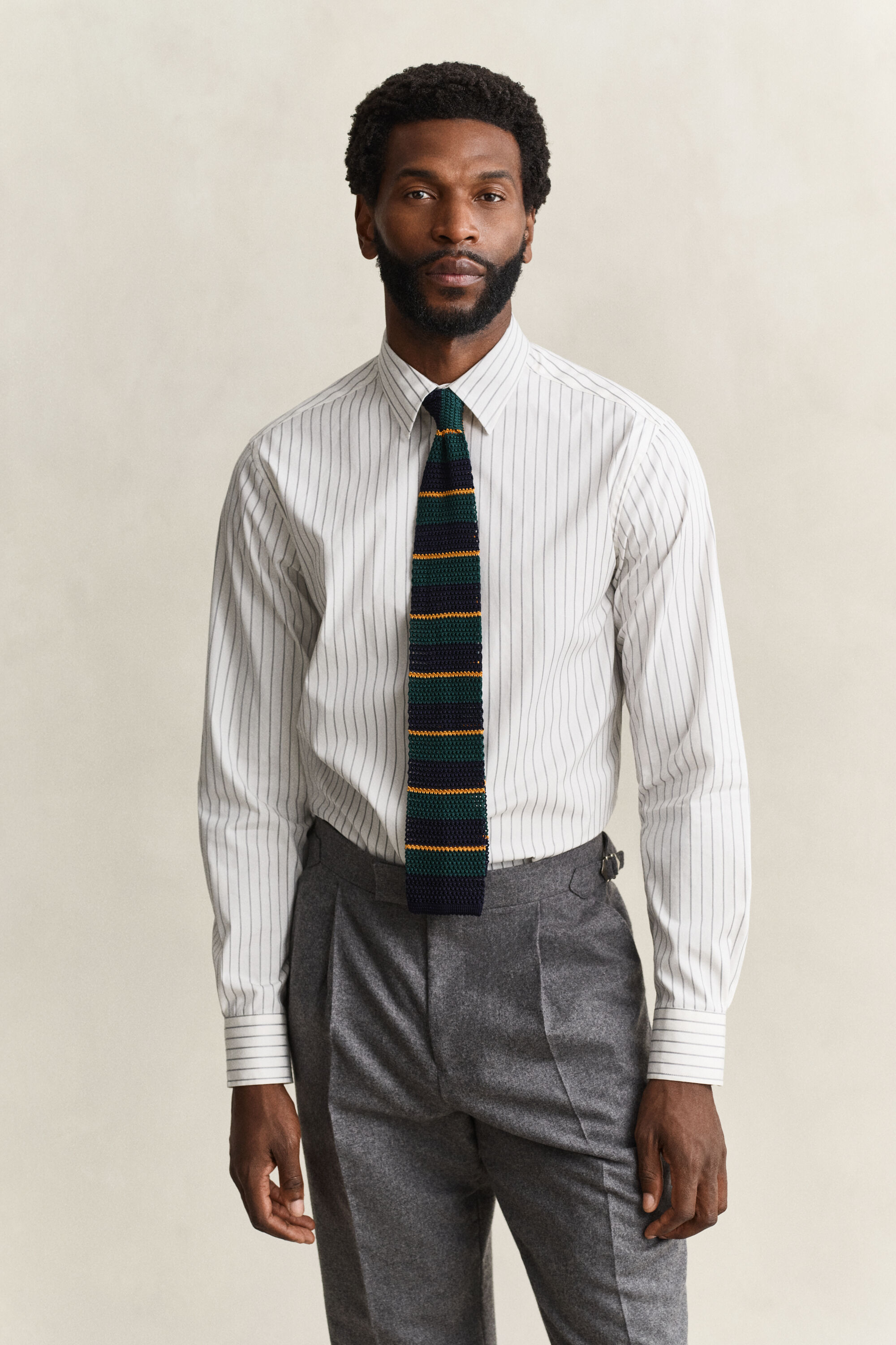 Chemise à rayures tennis dobby