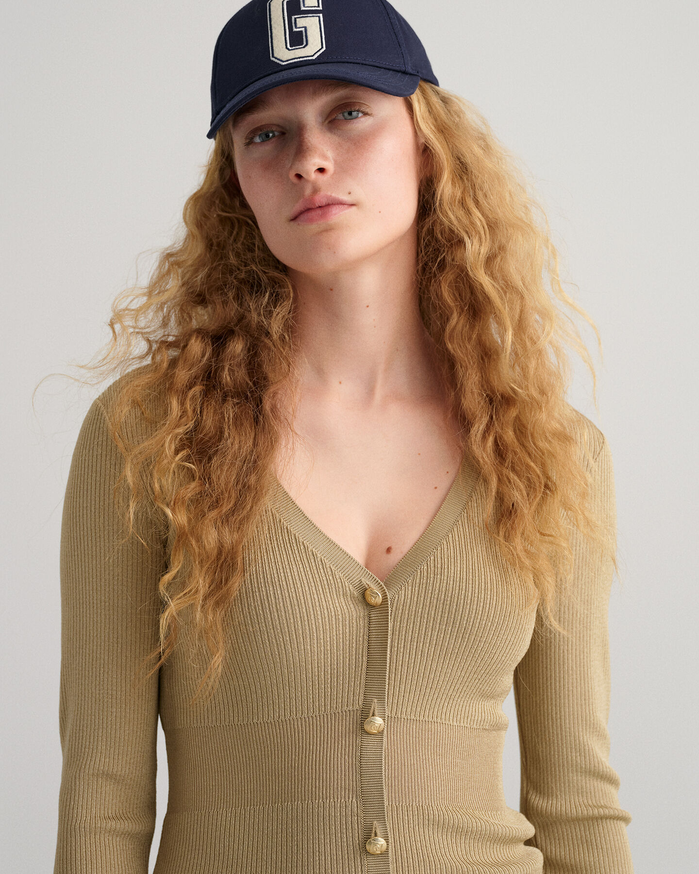 Haut côtelé style cardigan