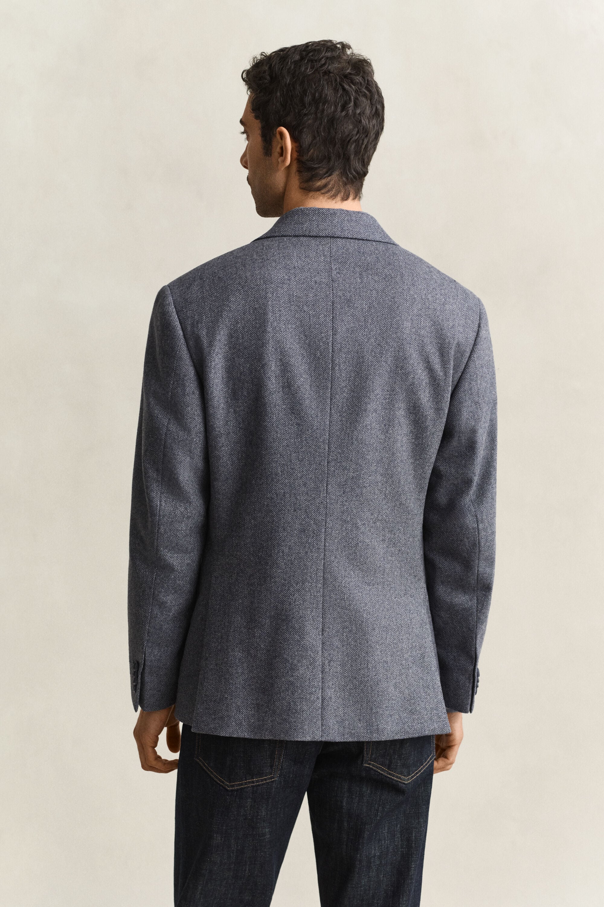 Veste de costume en laine à chevrons