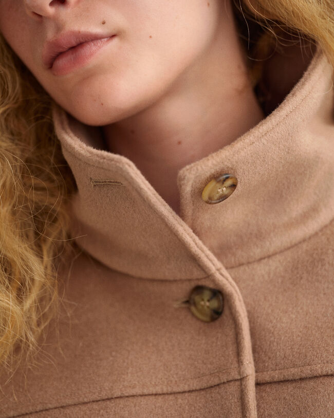 Veste courte en laine m&eacute;lang&eacute;e