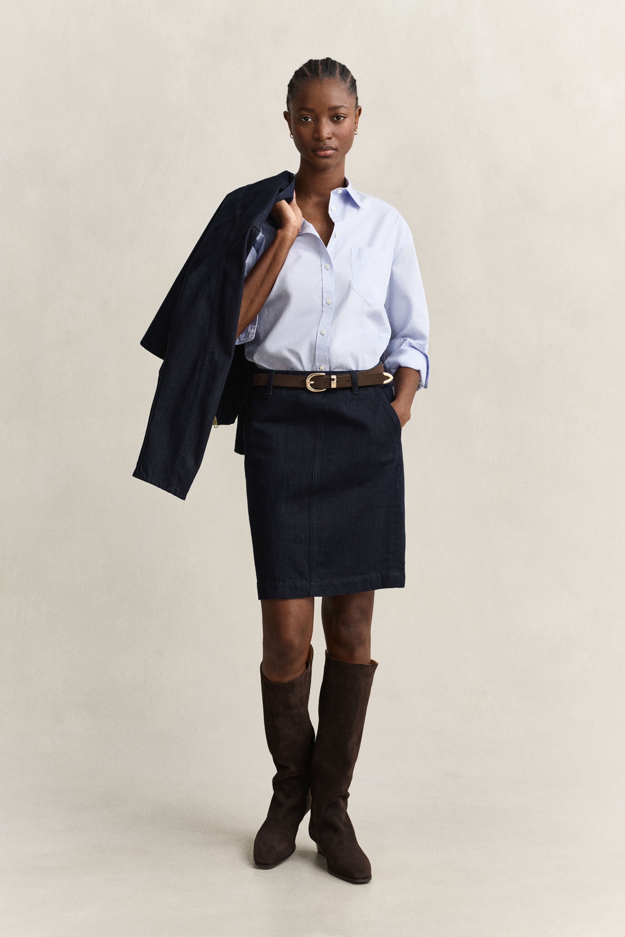 Jupe crayon en denim