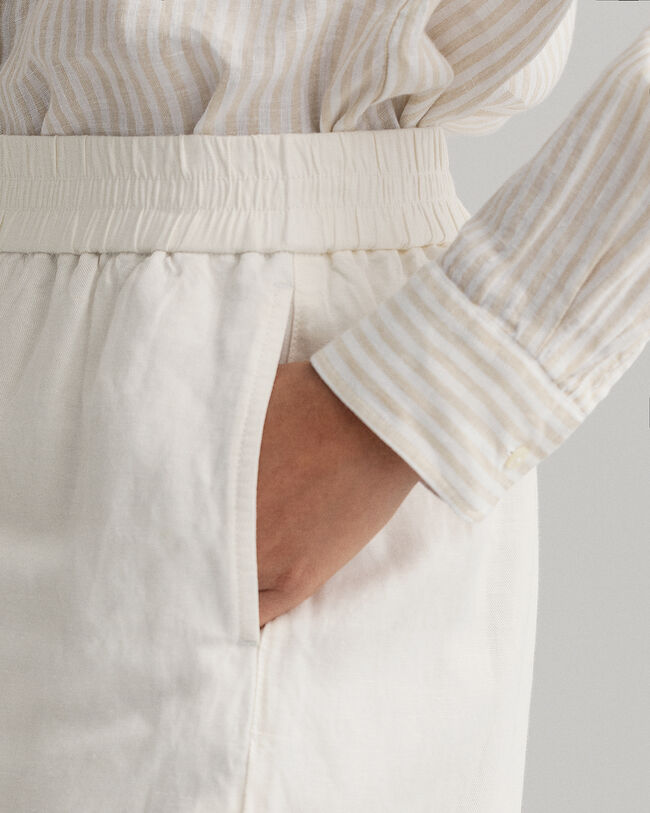 Short à enfiler en lin et viscose