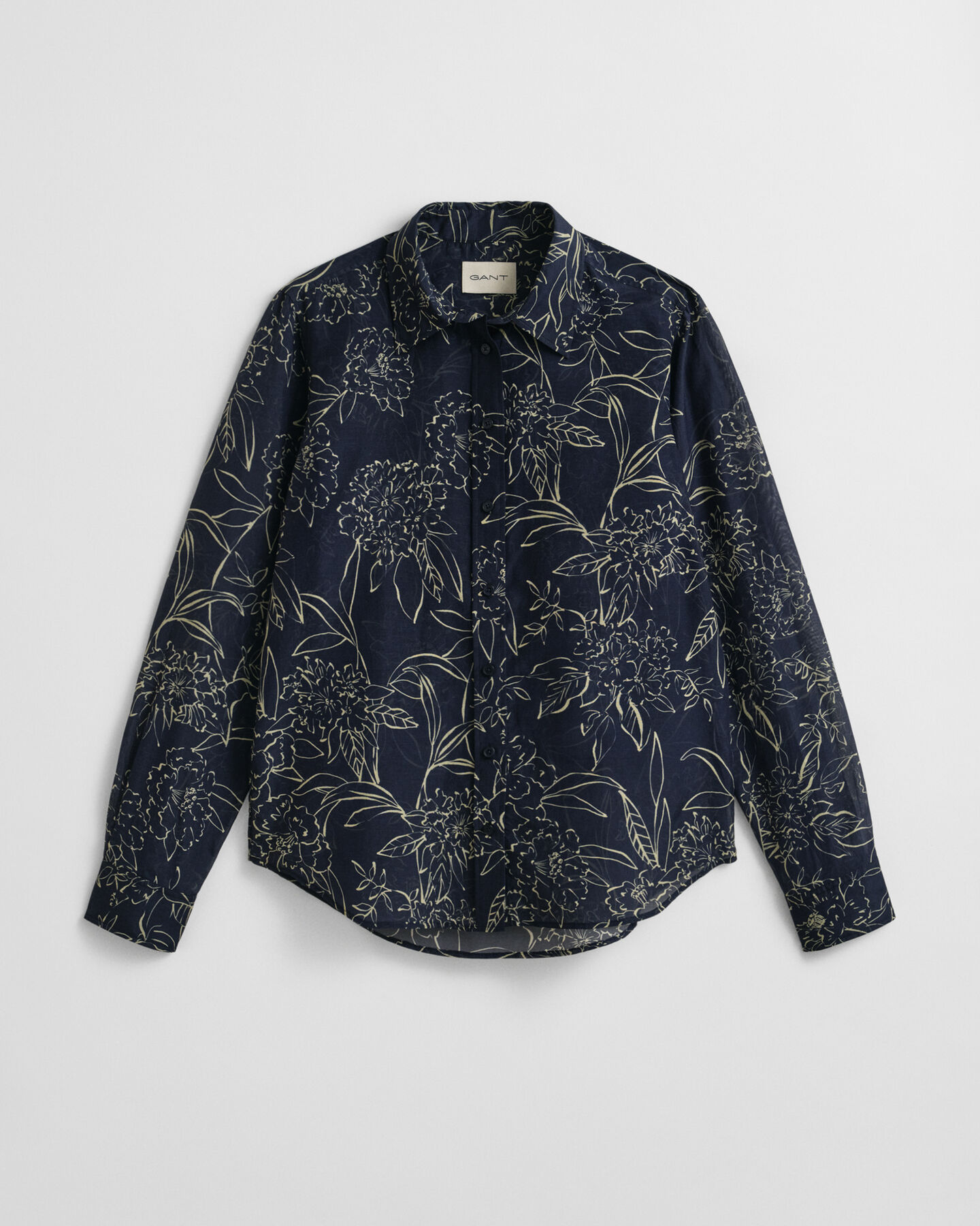 Chemise coupe regular en coton et soie à imprimé floral