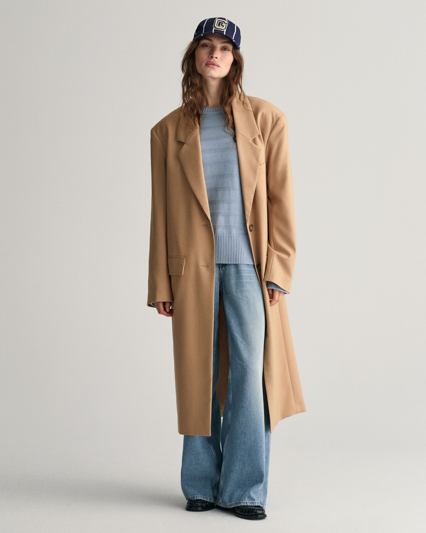 Pull ras du cou en coton &agrave; rayures Tonal