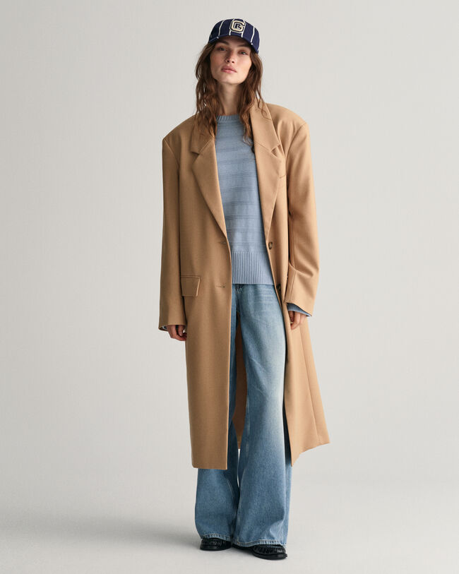 Pull ras du cou en coton &agrave; rayures Tonal