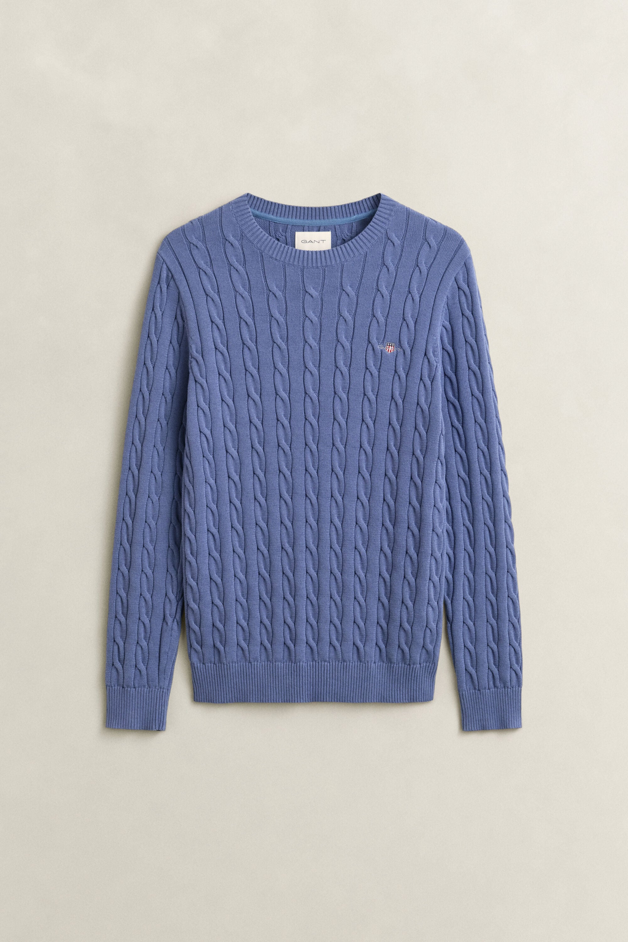 Pull col rond en maille de coton torsadée