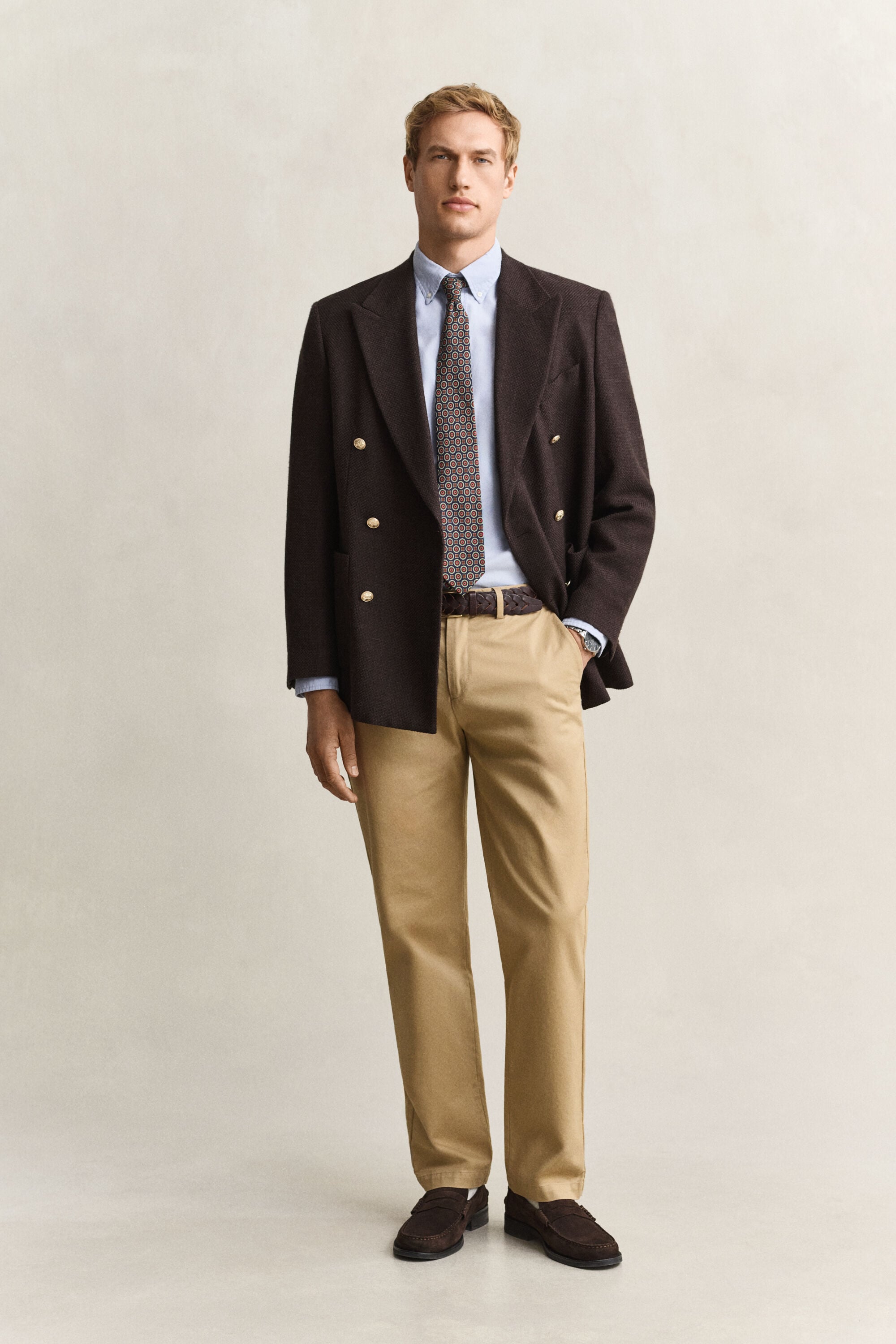 Pantalon chino élégant coupe regular