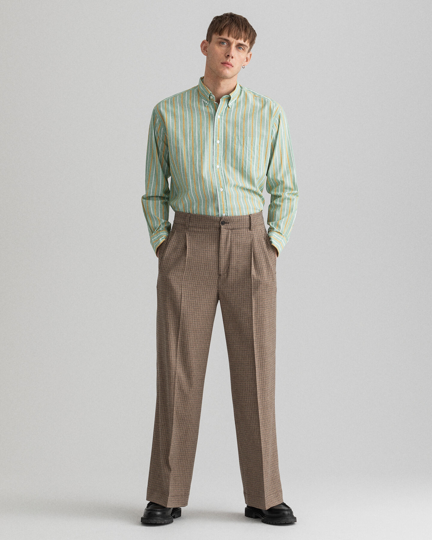 Chemise relaxed fit en fil-&agrave;-fil