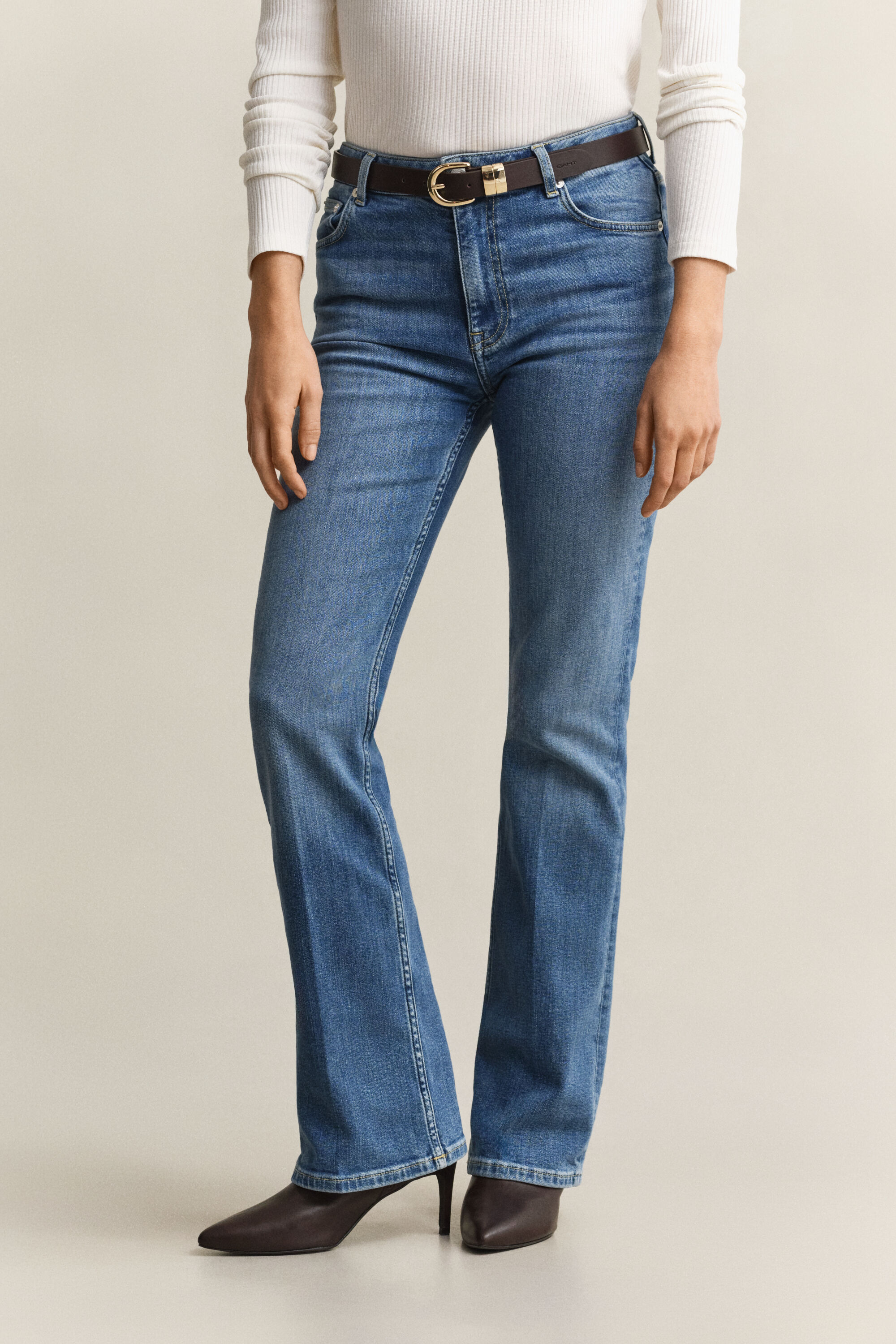 Jean stretch coupe slim évasé