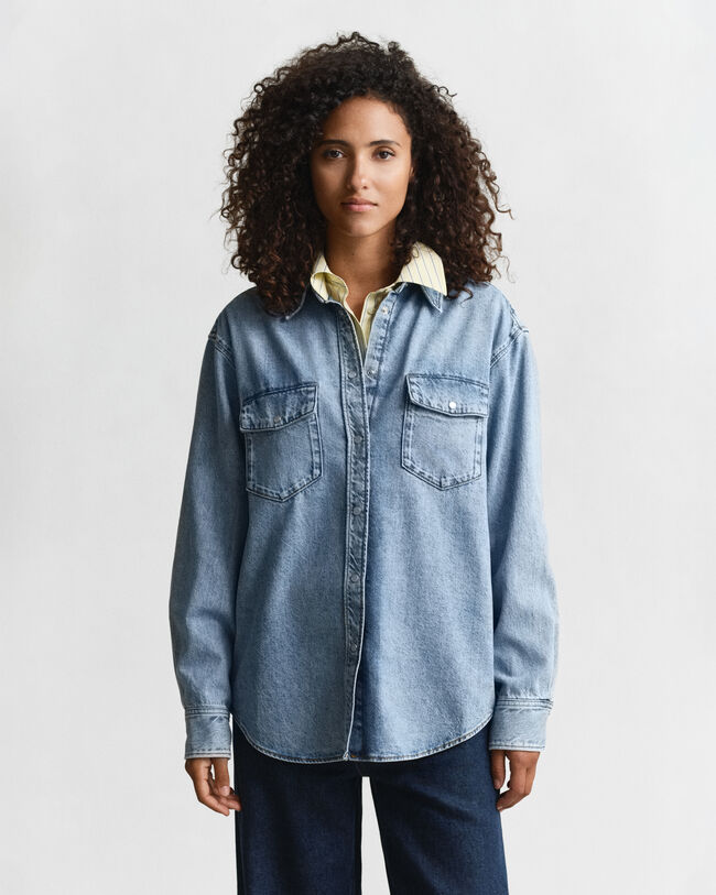 Chemise coupe décontractée en denim