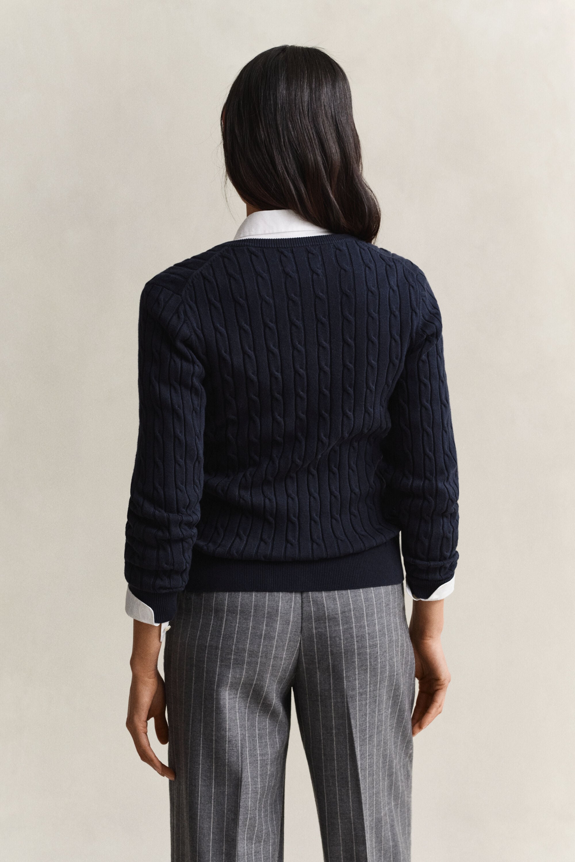 Cardigan en maille de coton stretch à torsades