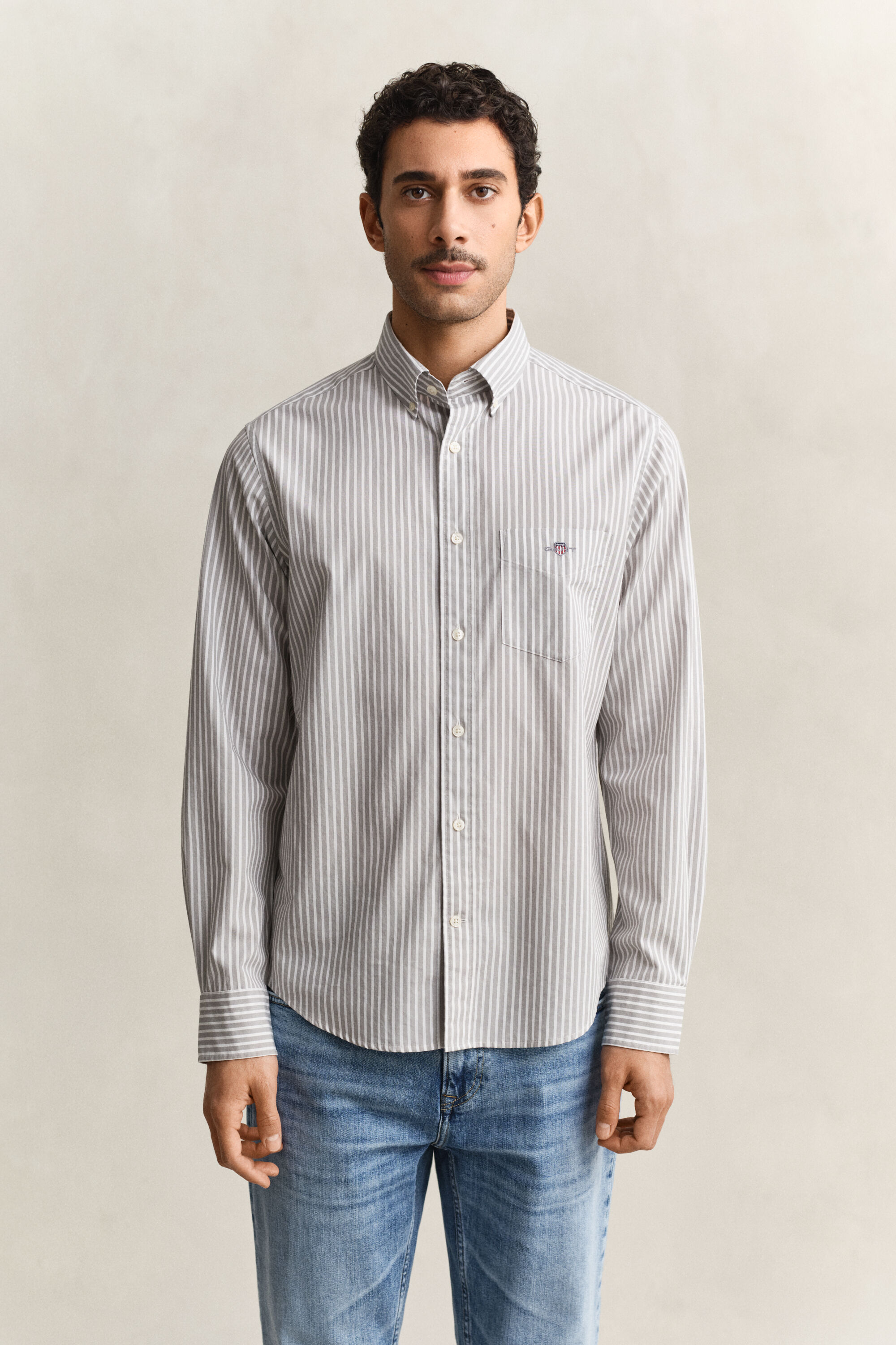 Chemise en popeline à rayures classique